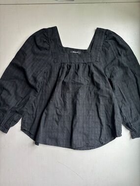 Madewell  Crepe Square Neck 3/4 Sleeve Top XS